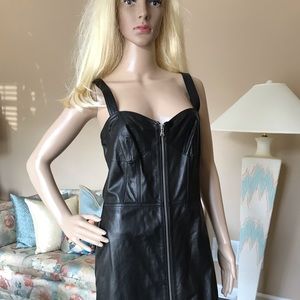 SASSY $ SEXY LEATHER LIKE DRESS IN MINT CONDITION